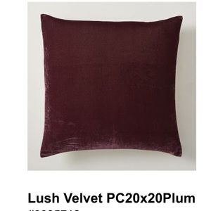 West Elm Lush Velvet Plum Pillow Cover